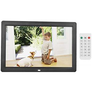 Greensen Cornice fotografica digitale da 12 pollici, cornice elettronica con telecomando, 1280 x 800 HD, intelligente digitale, montaggio a parete, funzione calendario, telecomando (nero)