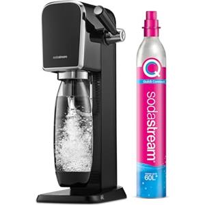 SodaStream Gasatore d'acqua Art, include cilindro di Co2 per realizzare fino a 60 Litri di acqua frizzante, bottiglia da 1 L lavabile in lavastoviglie, riduce i rifiuti di plastica, colore nero.