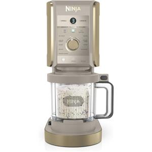 Ninja CREAMi Deluxe Gelatiera con 2 Vasetti, 10 Funzioni, Produce Gelato, Sorbetti, Yogurt, Frullati, Granite e altro ancora, Formato Famiglia, Opzione 2 Gusti in 1 Vaschetta, Pietra Oro, NC502EUSTGD