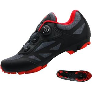 Msport Scarpe MTB Mountain Bike Uomo/Donna Scarpe Spinning Traspiranti, Antiscivolo e Compatibili con Pedali SPD - T2 47 EU