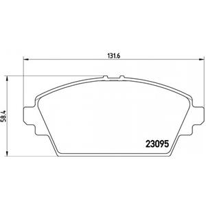 BREMBO Kit Pastiglie Freno P 56 044 - Altezza 58mm, Larghezza 132mm, senza accessori