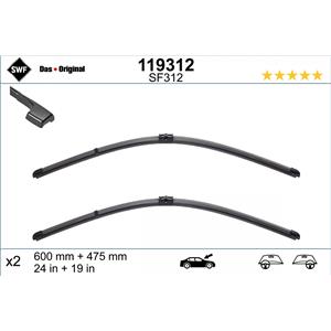 SWF 119312 Spazzola Tergi Anteriore 600mm con Spoiler - Compatibile con ALPINA e BMW