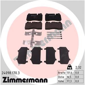 ZIMMERMANN Kit Pastiglie Freno 24098.170.3 per AUDI con 4 Piastre Antivibrazione e Accessori