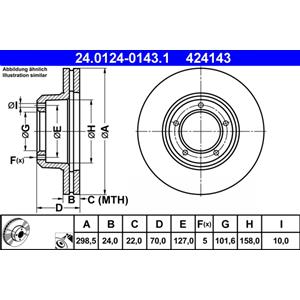 ATE Discofreno 24.0124-0143.1 - Compatibile con LAND ROVER DEFENDER, DISCOVERY e RANGE ROVER