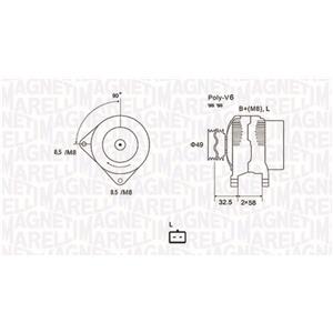 MAGNETI MARELLI Alternatore 12V 125A Modello 063731627010 Compatibile con NISSAN, OPEL, RENAULT e altri