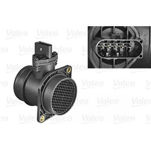 VALEO Sensore di massa dell'aria 253716 - Compatibile con AUDI, SEAT, SKODA, VW, 5 pin, D SHAPE