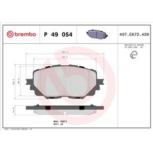 BREMBO Kit pastiglie freno P49054 - Anteriore, Conforme ECE-R90, con indicatore di usura acustico
