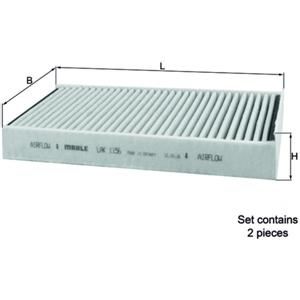 MAHLE Filtro abitacolo LAK 1156/S al carbone attivo - Dimensioni 31x115x234 mm, compatibile con BMW