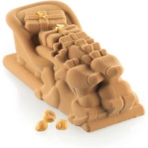 Silikomart | 20.483.87.0065 Kit north pole 940 con stampo in silicone e cassa in plastica per realizzare tronchetti a tema natalizio - 210x87 h 80 mm