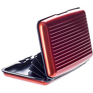 VALLET Premium della carta di cRossoito blocchi di alluminio di caso e NFC Per le schede, ID Eccard Ecc 6 scomparti fino a 10 Orange