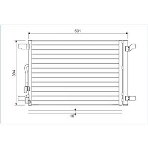 VALEO Condensatore Climatizzatore in Alluminio 573mm x 394mm per VW Golf VII con Essiccatore
