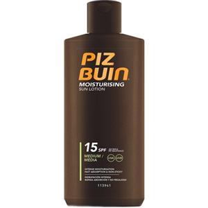 PIZ BUIN Latte Solare Idratante SPF 15 - 200 ml, Protezione Media, Resistente al Sudore e Idratante