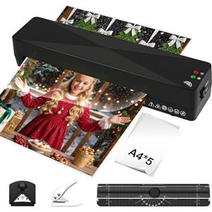 Anluomafuy Plastificatrice A4 con Tecnologia per Evitare Inceppamenti, Laminatrice a Caldo per Formato A4, Plastificatrice per Foto e Documenti, Plastificazione Veloce per Casa Scuola e Ufficio