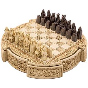 The Regency Chess Company Ltd, England Isola di Lewis Compatto Celtico Set di Scacchi 9 Pollici in Avorio