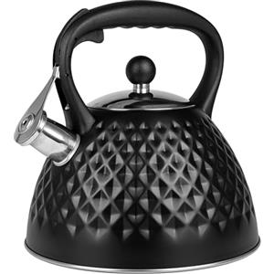 KARL HAUSMANN Bollitore Acqua per Induzione - 3L - Nero Bollitore Acciaio Inox non elettrico - Teiera Fischio per Gas da Fornello - Tea Kettle Stove Induction