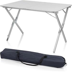 Campart Pieghevole Da Campeggio Ta-0802, Tavolo Unisex Bambino, Grigio (Grey), 110 x 70 cm