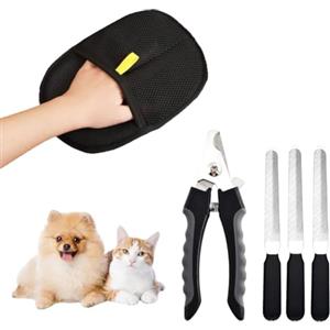 DGTSYAL 2 Guanti per Animali Domestici e Tagliaunghie per Cane Gatto, per La rimozione dei Peli di Animali Domestici, per il Lavaggio dei Peli di Animali Domestici, per la Pulizia dei Tappeti e dei Divani