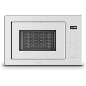 Klarstein Velaire Microonde da Incasso con Grill - 25L, 850W Microonde & 1200W Grill, 8 Programmi, Touch, Acciaio Inox, Forno Microonde Incasso, Bianco