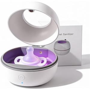 Veloray Sterilizzatore portatile per ciuccio, ciuccio UV, sterilizzatore, sterilizzatore al 99,99% in 3 minuti, disinfettante UV per la casa e in viaggio, per 2 ciucci, per viaggi e casa