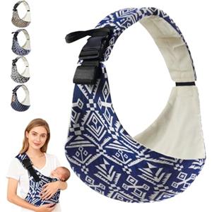 AUNGCSHE Fascia Neonato, Fascia Porta Bebe Regolabile, Marsupio Neonato 0-36 Mesi, Adatto dai Neonati ai Bambini Piccoli, Capacità di Carico Massima di 25 Kg (Blu)