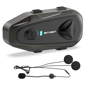 EJEAS E1 Auricolare Bluetooth per Moto -Bluetooth5.3 Interfono Professionale per Casco, Controllo Vocale Impermeabile IP65 e Chiamate in Vivavoce, Altoparlanti HD e Cancellazione del Rumore