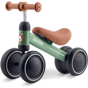 Ricokids Bici senza pedali per bambini a partire da 1 anno - Triciclo - Telaio in acciaio stabile - Leggera - Verde Marrone