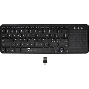 TECHMADE Tastiera Wireless con Touchpad Multidirezionale integrato Tastiera Wireless senza fili Facili per PC, Smart TV, Tablet e Smartphone ControlliLayout Internazionale QWERTY Connessione USB-A e USB-C