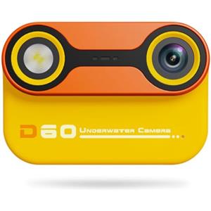 Sxmrmnx Macchina fotografica subacquea impermeabile del bambino 3 metri impermeabile prima e dopo la doppia macchina fotografica che nuota all'aperto, giallo
