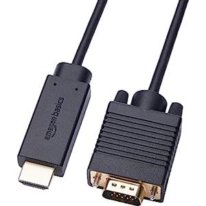 Amazon Basics Cavo da HDMI (sorgente) a VGA (Display) non bidirezionale, placcato in oro, 6 feet, nero