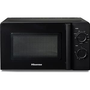 Hisense H20MOBS1HG Forno Microonde con Controllo Meccanico, Capacità 20 L, Potenza 700 Watt su 6 Livelli, Colore Nero
