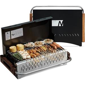 Naturehike Barbecue a carbonella, Pieghevole, 50,2 x 32,8 x 33,5 cm, Portatile, da Campeggio, da Esterno, Colore: Nero