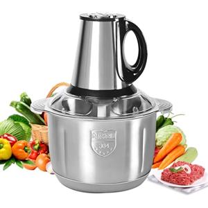 EagerMinds Tritatutto Elettrico 5L Tritatutto Carne Multiuso 500W 5 Livelli di Velocità Tritatutto Elettrico Alimenti Con 6 Lame Rimovibili Mixer Tritacarne Multifunzione per Carne Verdura e Frutta (nero)