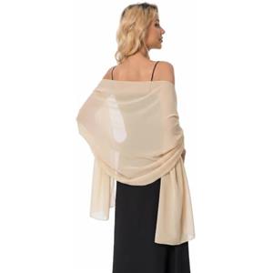 Hotshawl Scialle stola in chiffon per abiti da sera, da donna, elegante sciarpa morbida, sciarpa da sposa, stola da sposa, taglia unica