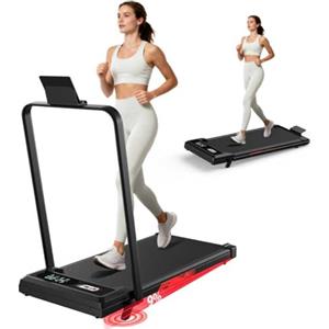 ApexPrime Sports Tapis Roulant Elettrico 4 in 1 Pieghevole con Inclinazione 9% - 3.0HP Motore Brushless, 10 km/h, Sistema di Ammortizzazione, Schermo LED, Salvaspazio per Casa e Ufficio