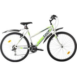 Multibrand Distribution PROBIKE 6th Sense 26 pollici, mountain bike in alluminio a 18 marce, bici da guida da ragazza e da donna, adatta a partire da 155 cm - 175 cm (bianco verde)