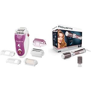 Rowenta EP5660 Silence Soft Epilatore, Epilazione Silenziosa per Gambe con la Tecnologia Micro-Contact & CF9540 Brush Activ Premium Care Spazzola Rotante e Asciugante per Volume, 1000 W