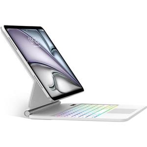 SENGBIRCH Magic Keyboard Case per iPad Air 13 (M3 2025/M2 2024) - Tastiera Bluetooth retroilluminata con layout UK, 7 colori, design magnetico fluttuante, per iPad Pro 12,9 6a/5a/4a/3a, bianco