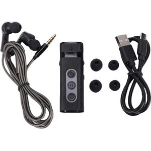 Yanmis Amplificatore Audio con Cuffie Cablate, Controllo Volume, Cancellazione del Rumore, Dispositivo Ricaricabile di Ottimizzazione Vocale per Anziani (BLACK)