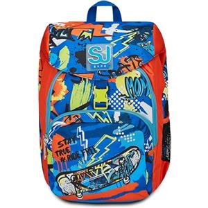 Seven SJ GANG STYLE JAM GANG Zaino Scuola Primino, Blu, TrickyLed, Mono Scomparto, Zaino Scuola Elementare, Zaino Bambino