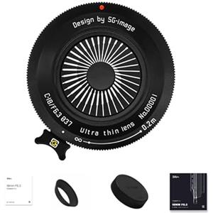 ZTIANFOTO SGimage - Obiettivo per fotocamera F6.3, ultra sottile per e-mount, 76 g, luce manuale, grandangolare, lunghezza focale fissa, con corpo in metallo, colore nero