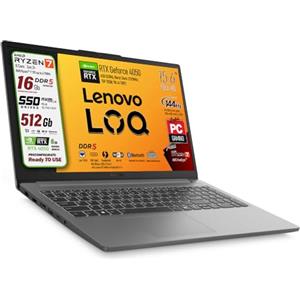 Lenovo Notebook Gaming Ryzen 7 170, RAM DDR5 16Gb Nvidia GeForce RTX 4050 6GB, SSD 512Gb, IPS DISPLAY 15,6" sRGB 100%, 144Hz, G-SYNC, Tastiera Qwerty Italiana retroilluminata, ready to use