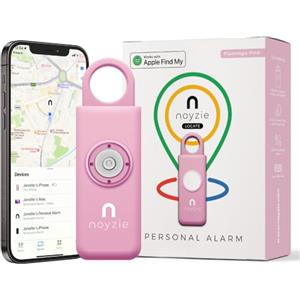 Noyzie Allarme personale da donna con localizzatore GPS, portachiavi autodifesa con sirena, funziona con Apple Find My App, suono di allarme di sicurezza forte da 130 dB, cercatore di chiavi Bluetooth