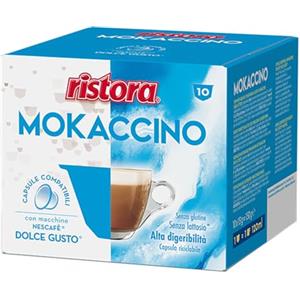 Ristora 10 CAPSULE CIALDE RISTORA MOKACCINO COMPATIBILI DOLCE GUSTO SENZA LATTOSIO E SENZA GLUTINE