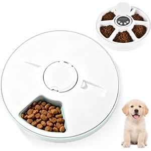 PORFOYO Mangiatoia automatica per gatti, cibo umido automatico, per gatti, distributore automatico per gatti, senza fili, con 6 pasti, distributore automatico per gatti, ideale per l'alimentazione degli