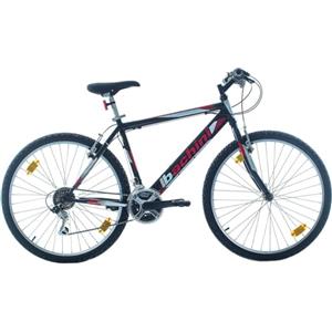 Multibrand Distribution Multibrand PROBIKE 26 pollici, Bicicletta Montanbike Uomo, Hardtail Cornice, 18 velocità, Nero-Gloss (Nero Rosso Lucido)