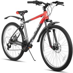 HH HILAND HILAND Mountain Bike 26", 18 Velocità, MTB con Forcella Ammortizzata, Telaio in Alluminio e Freni a Disco, per Uomo e Donna, Colore Arancione