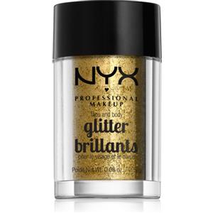NYX Professional Makeup Glitter Oro per Viso e Corpo - 2.5 g, Evidenziatore Scintillante per un Look Glamour