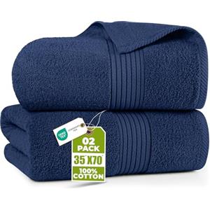 Utopia Towels - Asciugamani Bagno extra large confezione da 2-100% cotone filato ad anelli, ultra morbido e altamente assorbente, telo da bagno spesso 180 x 90 cm (Marina Militare)
