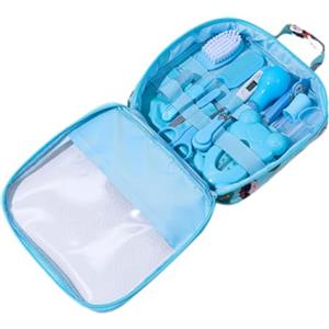 Pineeseatile Kit per toelettatura per bambini, Kit sanitario e per toelettatura per bambini Aspiratore nasale Tagliaunghie Set di spazzole per capelli Cura della pulizia quotidiana del neonato 13 pezzi/set, Stile