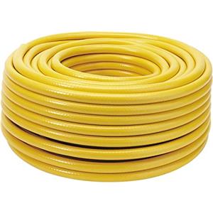 Draper Tubo per Irrigazione da Giardino da 50 m, Rinforzato con Filato di Poliestere, Tubo da 12 mm, Spessore 2 mm, PVC Resistente, Giallo